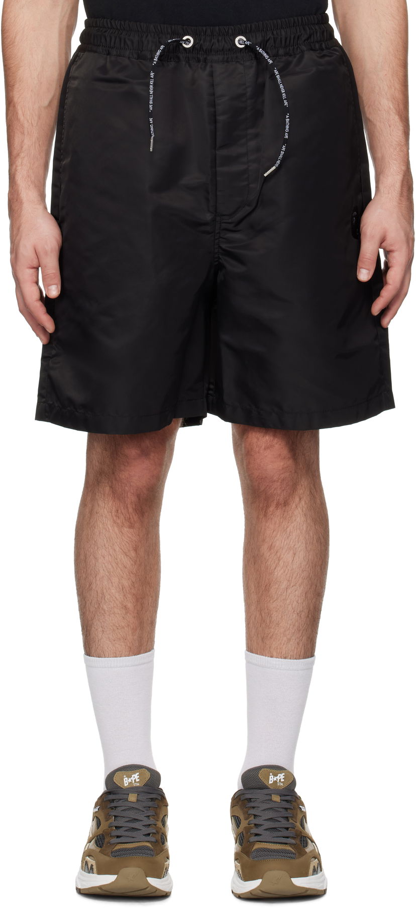 Shorts BAPE Ape Head Nylon Shorts Sort | 001SPK801301M