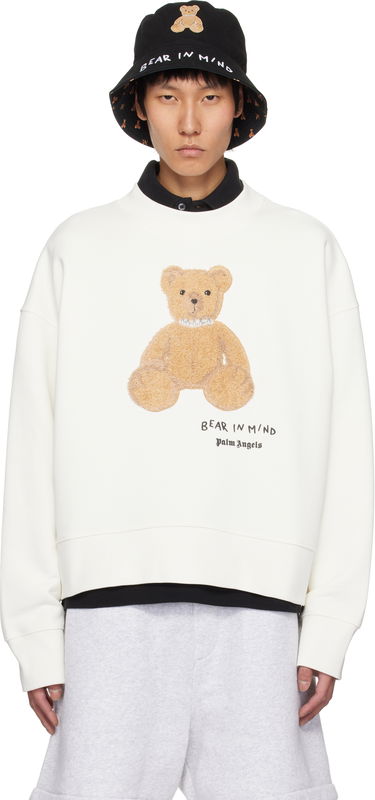 Sweatshirt Palm Angels Palm Angels 'Bear in Mind' Sweatshirt Hvid | PMBA026S25FLE0030360, 0