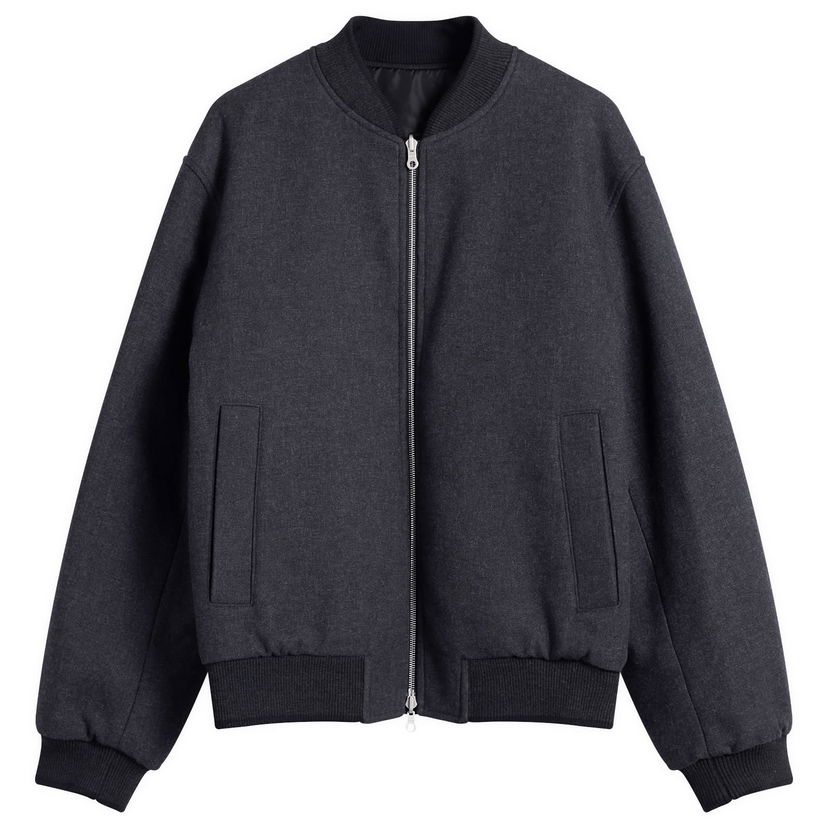 Bomberjakke Dries Van Noten Brushed Cotton Twill Bomber Jacket Grå | 252-020522-2118-803
