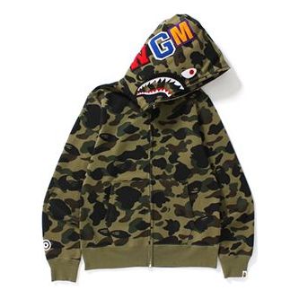 Sweatshirt BAPE Bathing Ape Camo Shark Full Zip Hoodie Grøn | 1E80-115-022, 0
