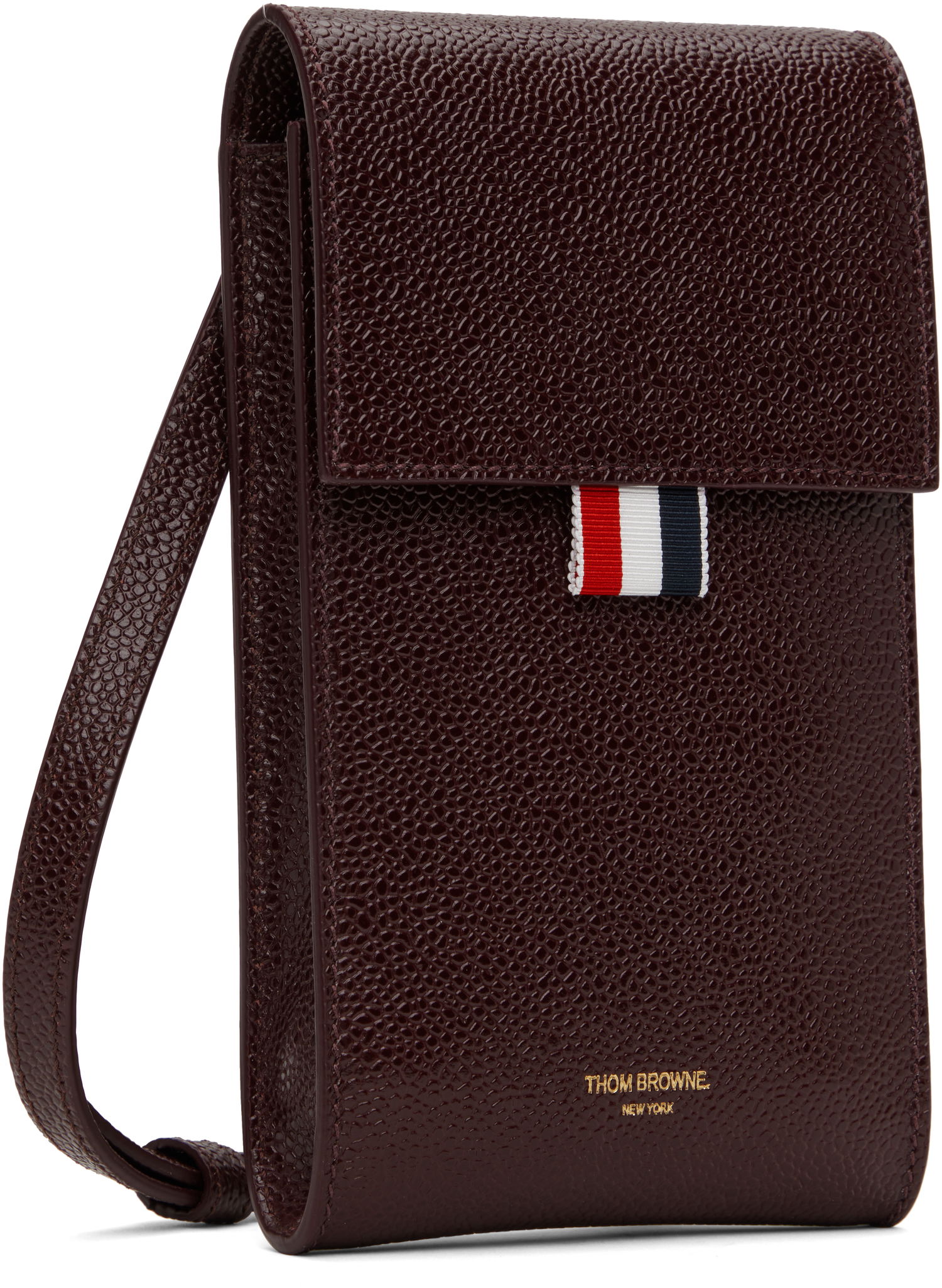 Tegnebog Thom Browne Leather Crossbody Phone Pouch Brun | MAC113A-03542, 1