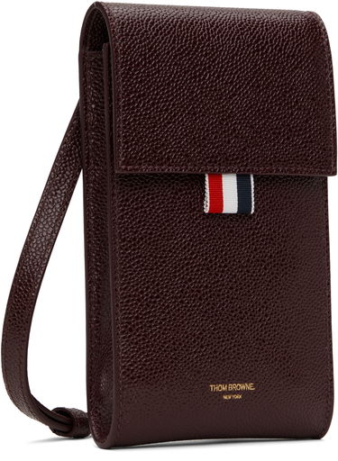 Tegnebog Thom Browne Leather Crossbody Phone Pouch Brun | MAC113A-03542, 1