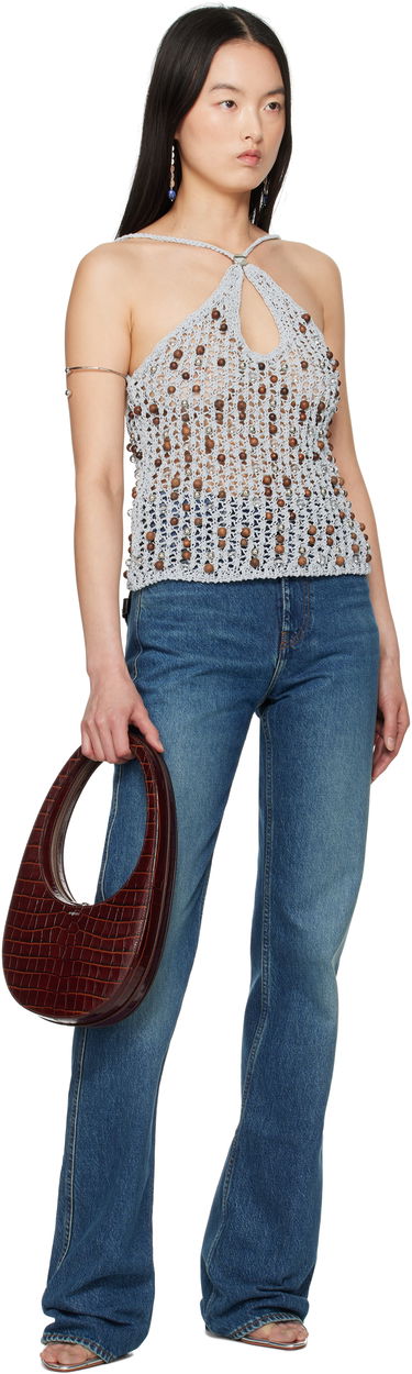 Tanktop Coperni Coperni Beaded Knitted Tank Top Grå | COPML132Y3013, 3