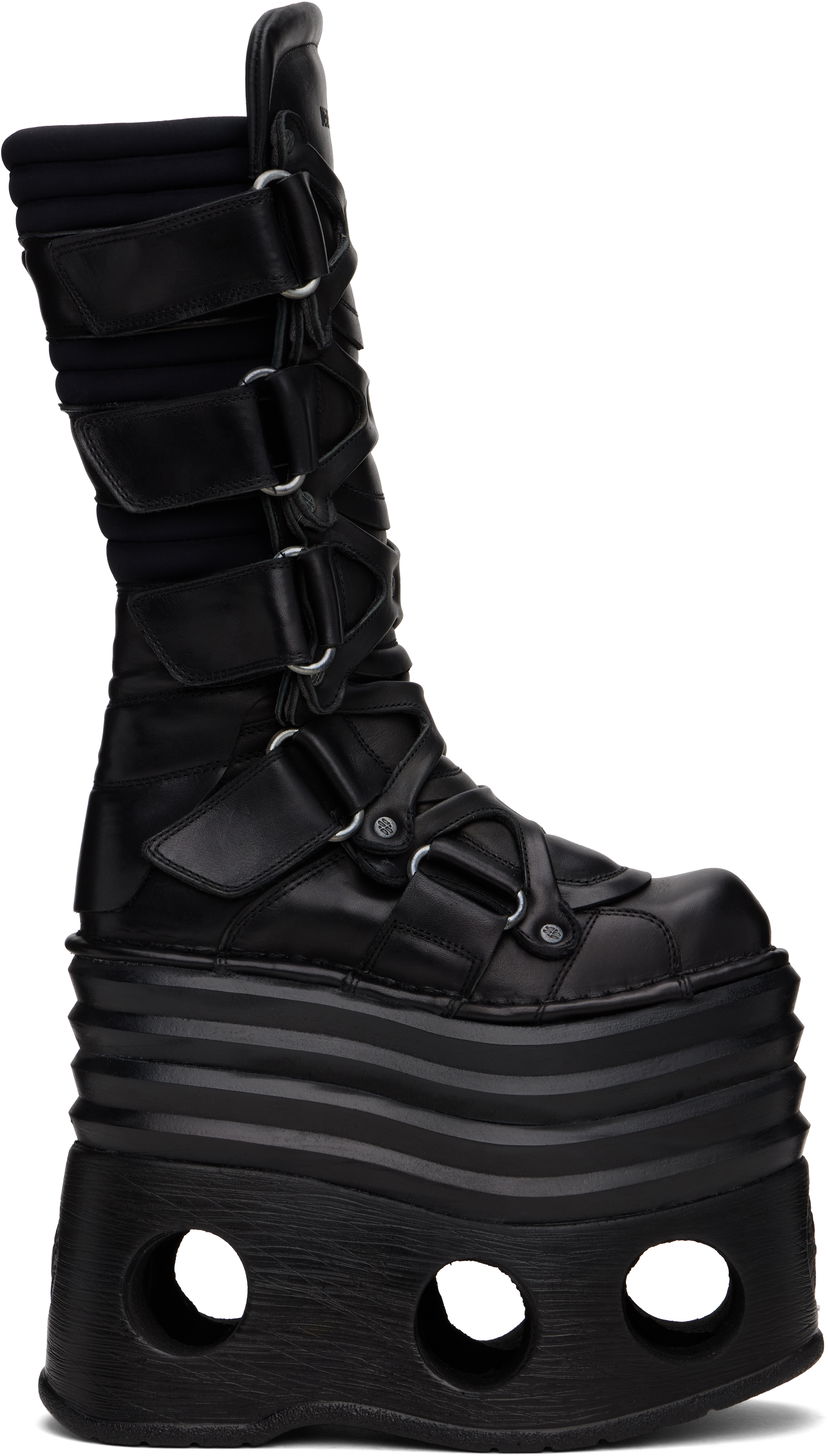 Tøj VETEMENTS VETEMENTS New Rock Edition Platform Tower Boots Sort | UA66SN140B