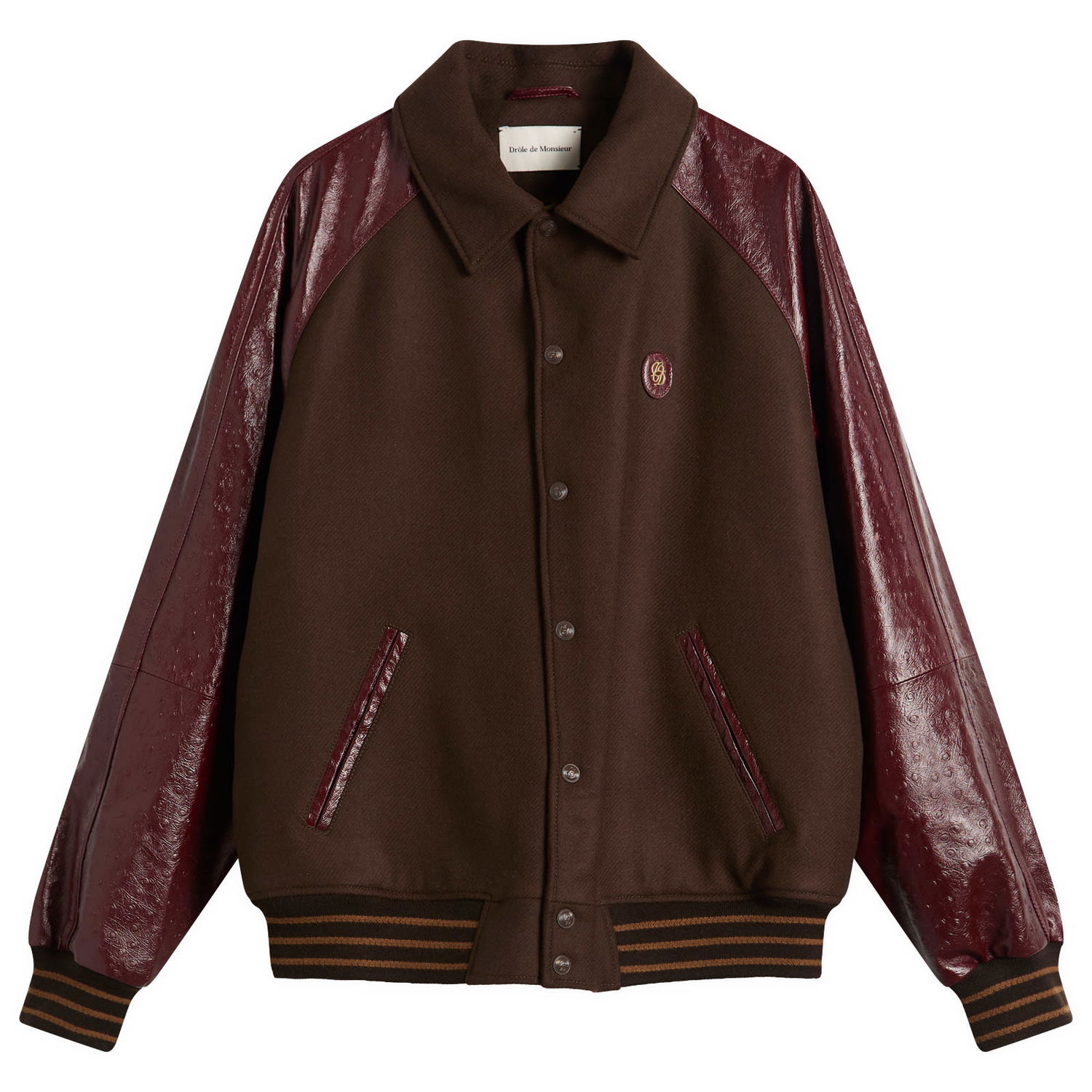 Bomberjakke Drôle de Monsieur Drole De Monsieur Wool and Leather Teddy Jacket Flerfarvet | I-JT220-WV015-DBN, 1