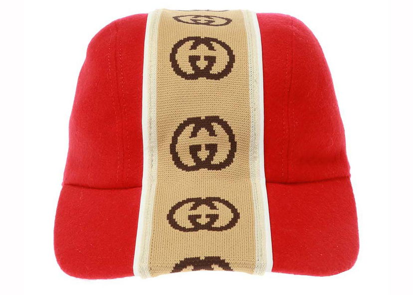 Hat Gucci M Travis Baseball Hat Red/Beige Rød | 599067 4HI96 6479