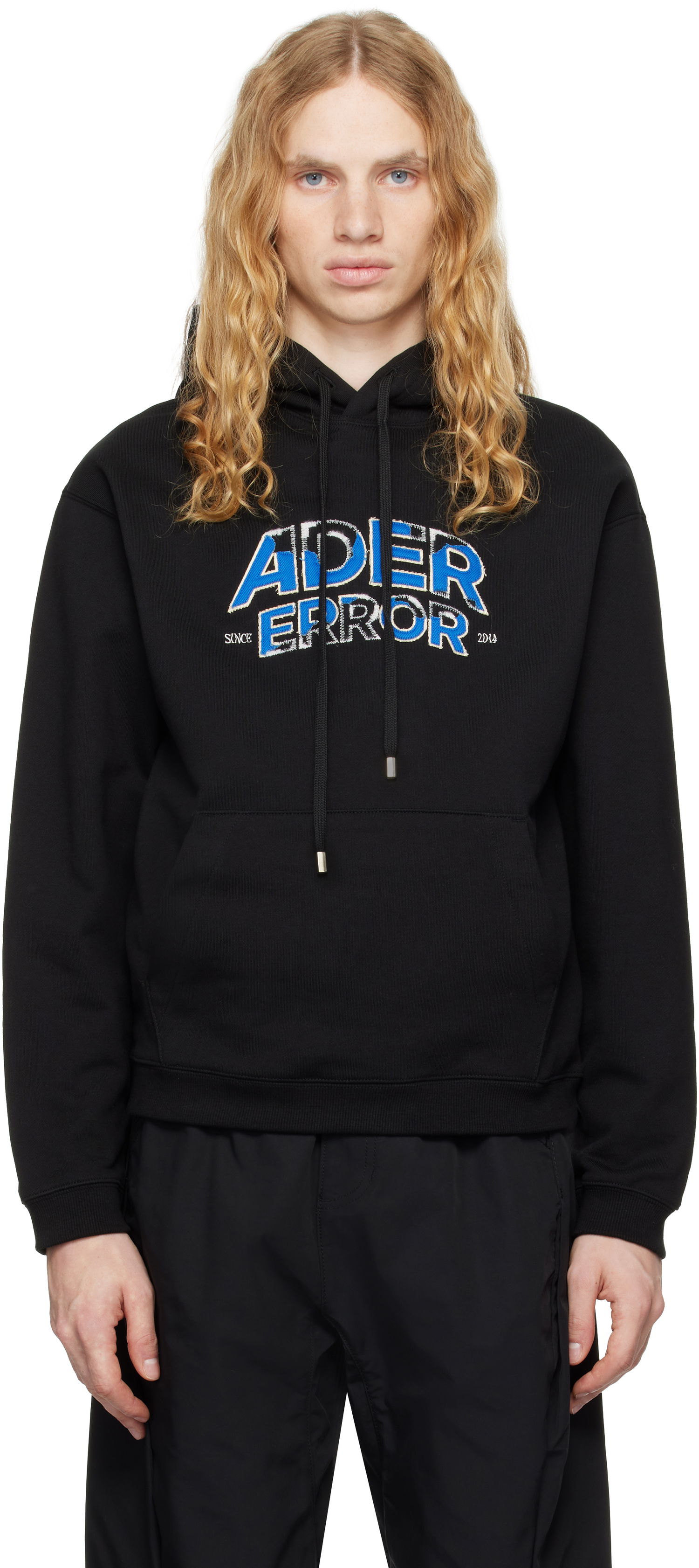 Sweatshirt ADER ERROR Distressed Logo Graphic Print Hoodie Sort | BN25FYHD0101BK, 0