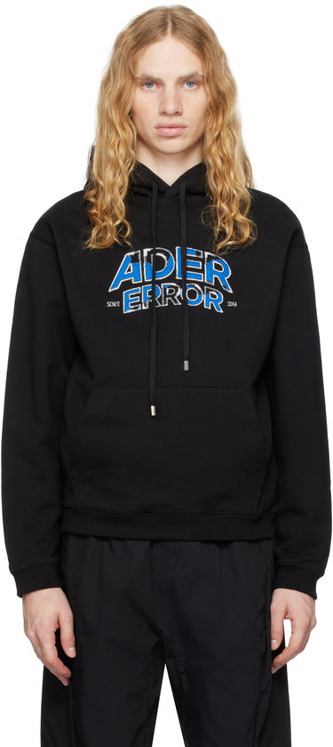 Sweatshirt ADER ERROR Distressed Logo Graphic Print Hoodie Sort | BN25FYHD0101BK, 0