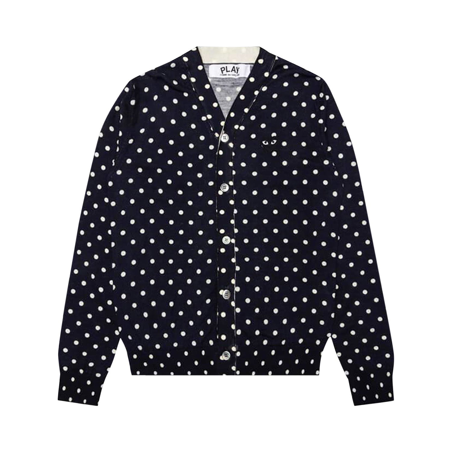 Sweater Comme des Garçons PLAY Polka Dot Cardigan Black Heart Mørkeblå | az n038 051 2, 1