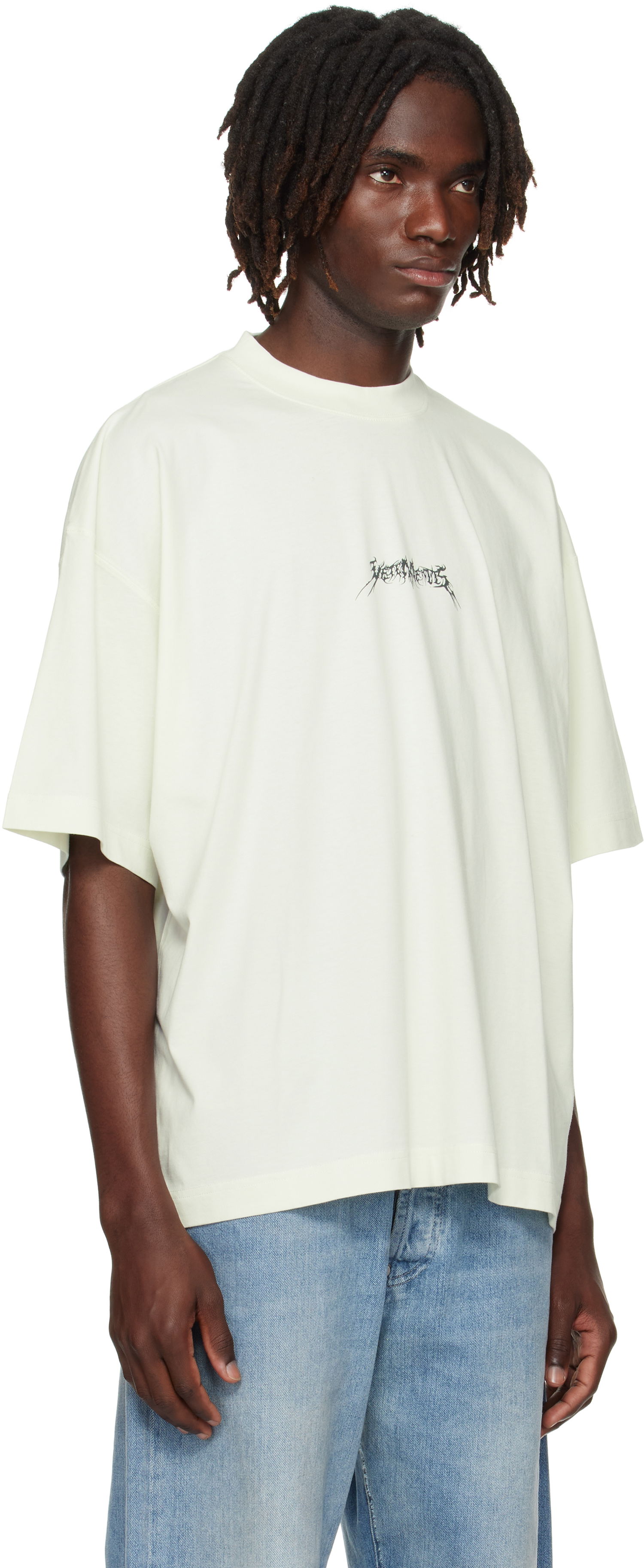 T-shirt VETEMENTS Vetements Metal Logo Regular T-Shirt Hvid | UH76TR600I, 1