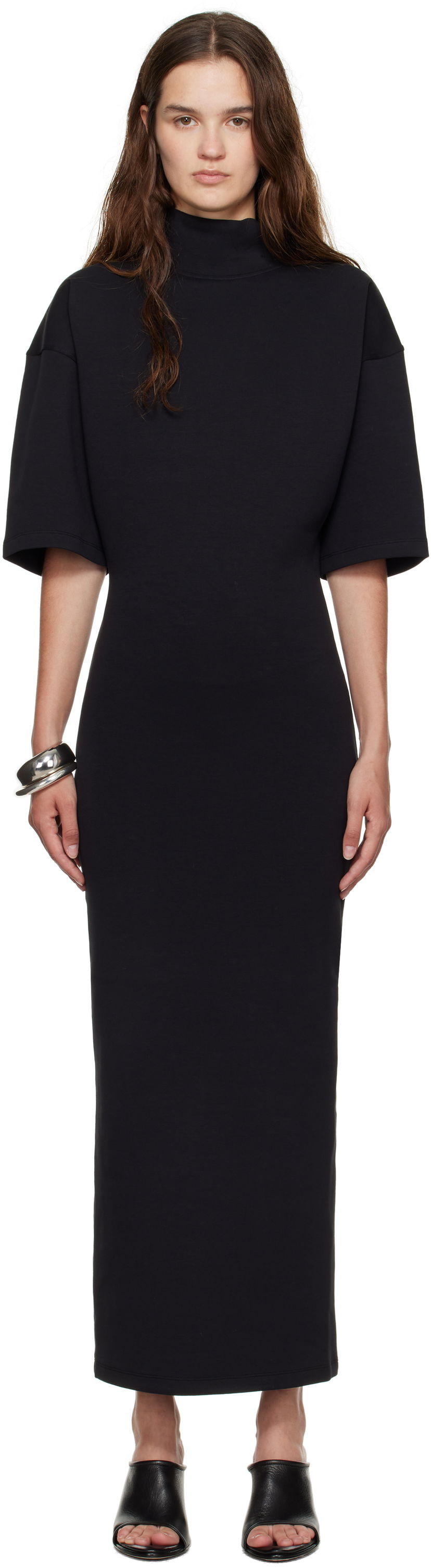Kjole Jean Paul Gaultier Jean Paul Gaultier 'The JPG' Jersey Maxi Dress Sort | 25/03-W-DR016-J004-0004