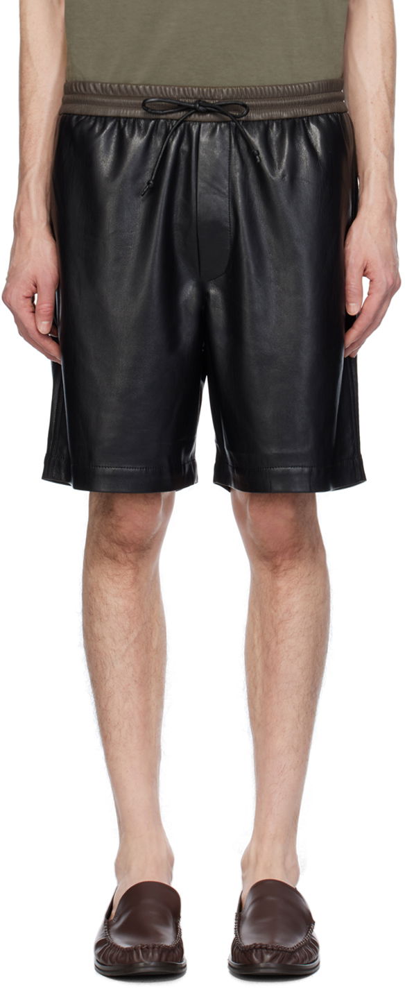 Shorts Nanushka Doxxi Vegan Leather Shorts Sort | NM24RSST00478