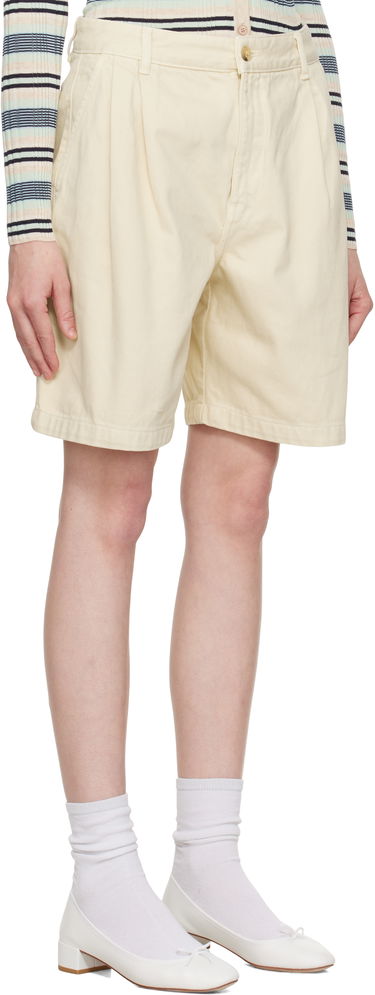Shorts MAISON KITSUNÉ Maison Kitsuné Pleated Bermuda Denim Shorts Gul | OW01114WD4012, 1