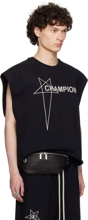 Tanktop Rick Owens Rick Owens Champion Edition Micro Tatlin Sleeveless T-Shirt Sort | CM01E1666 CHFE FELPA, 1