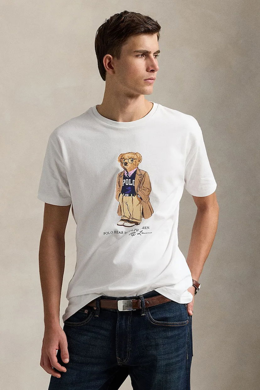 T-shirt Polo by Ralph Lauren Polo Ralph Lauren Sscncmslm1 Printed T-Shirt Hvid | 710974584