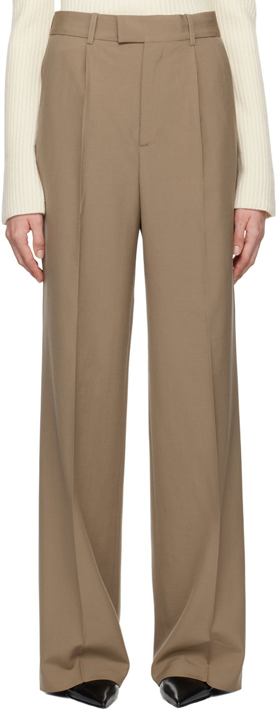 Bukser Róhe Relaxed Single Pleated Trousers Brun | 413-30-158