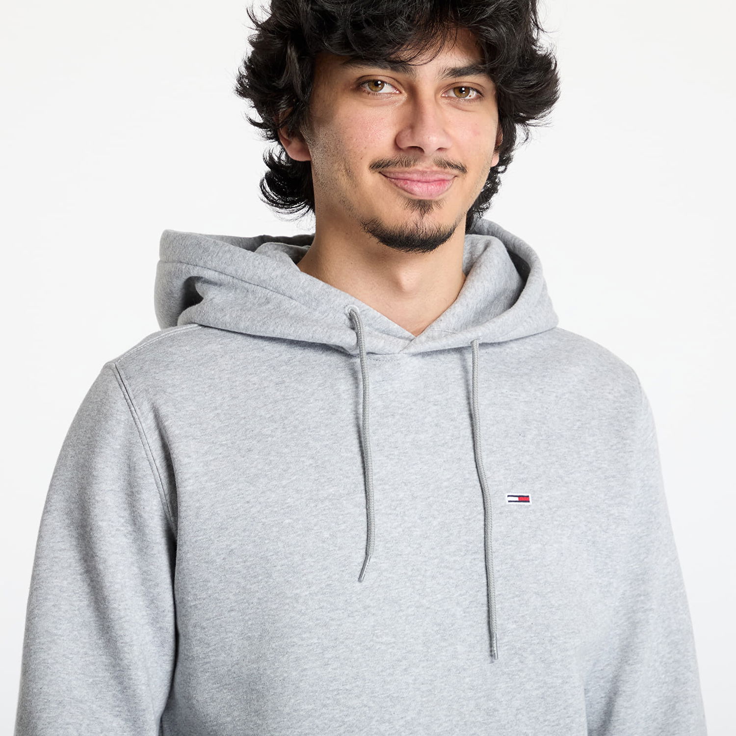 Sweatshirt Tommy Hilfiger Tommy Jeans Regular Flag Hoodie Grå | DM0DM20742 P6N, 1