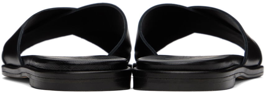 Tilbehør Aeyde Aeyde Sonia Leather Crisscross Slide Sandals Sort | A11-FS-BRNS08FL62-SS24-800-001, 1