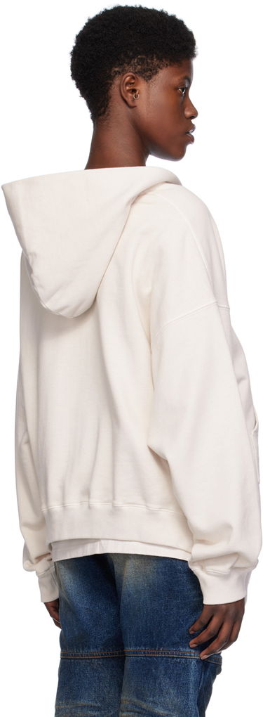 Sweatshirt We11done We11done Printed Zip-Up Hoodie Beige | WD-TJ0-24-812-U-WH, 2