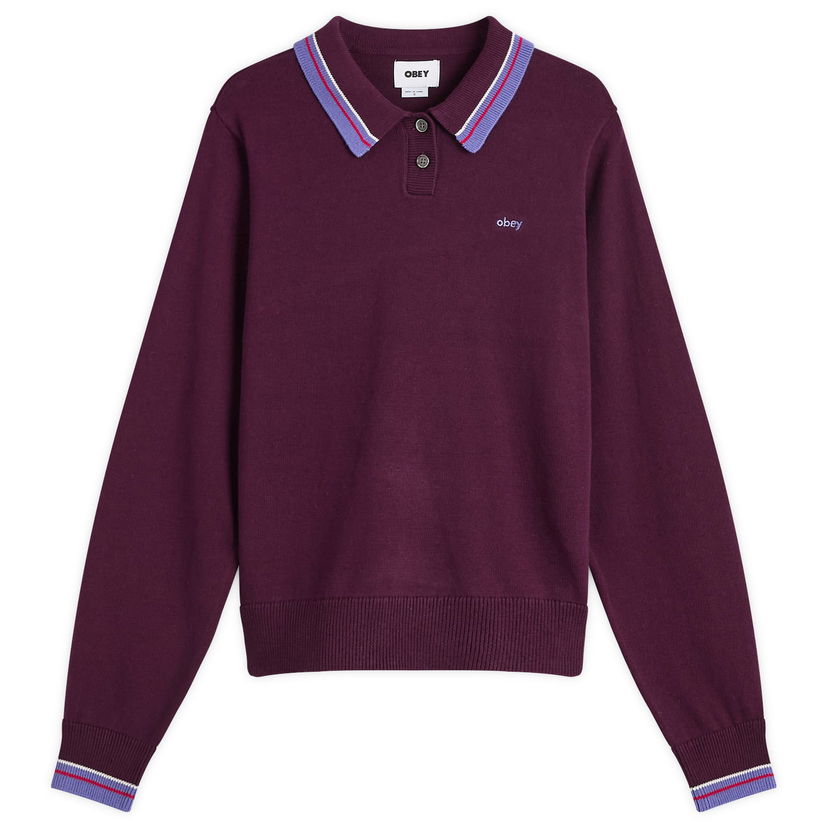 Sweater OBEY Goalie Polo Sweater Bourgogne | 251000130-BET