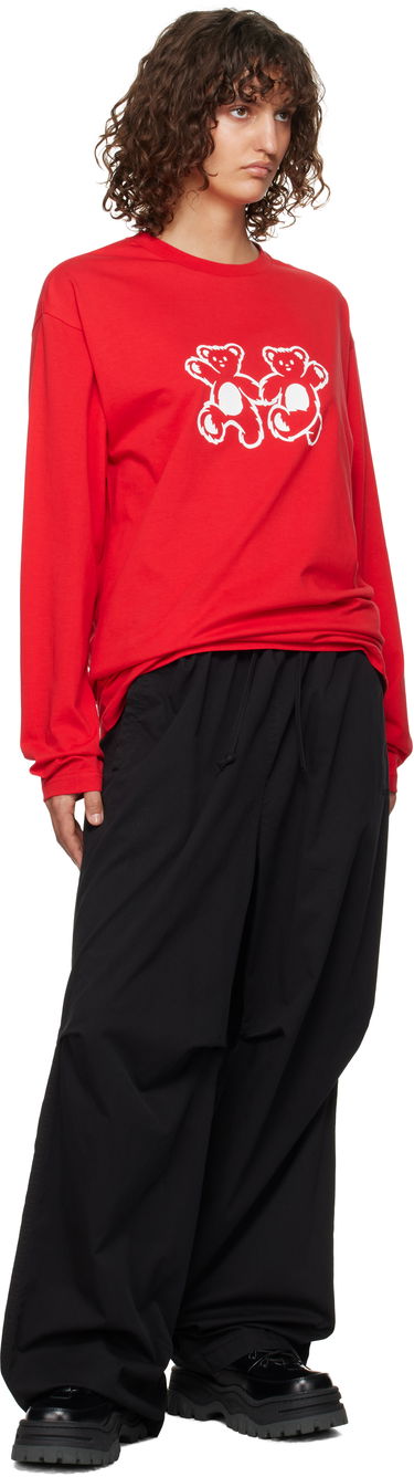 T-shirt We11done We11done Teddy Twins Long Sleeve T-Shirt Rød | WD-TT3-24-750-U-RD, 3