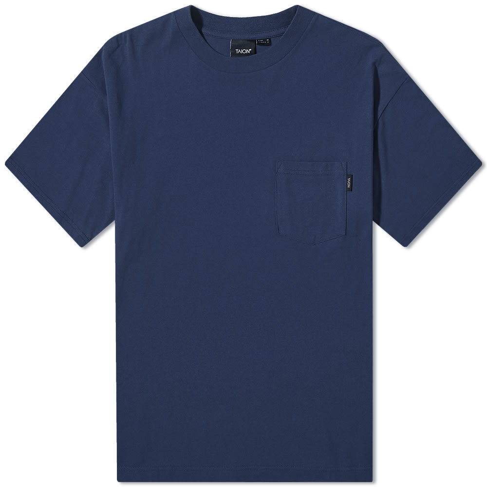 T-shirt TAION Storage Pocket Tee Mørkeblå | TAION-TSPK01-NVY, 0