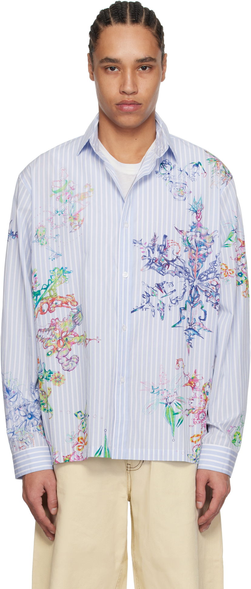 Skjorte Perks And Mini Perks and Mini Fractal Stripe Shirt Blå | 3834