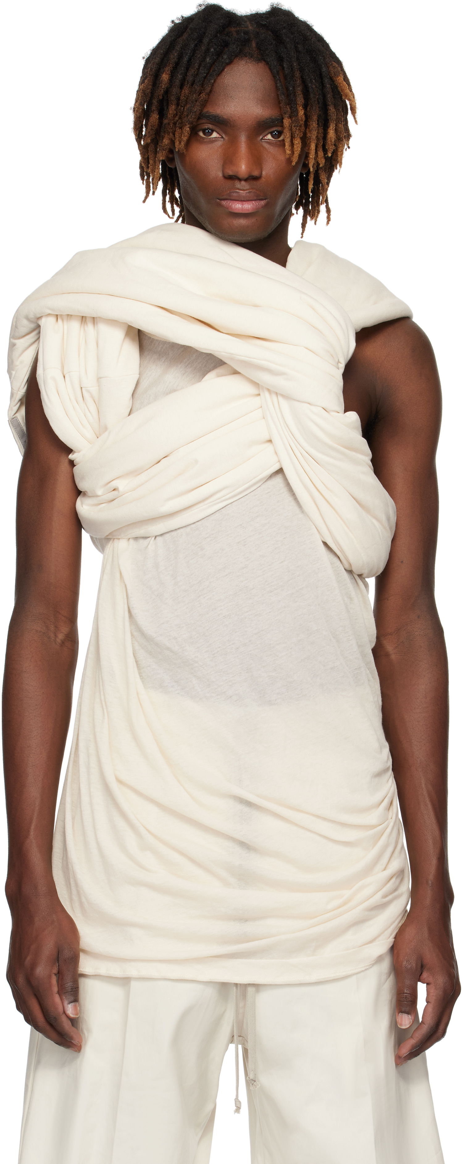 Tanktop Rick Owens Rick Owens Hollywood Triple Donut T-Shirt Hvid | RU01E5432 JNC, 0