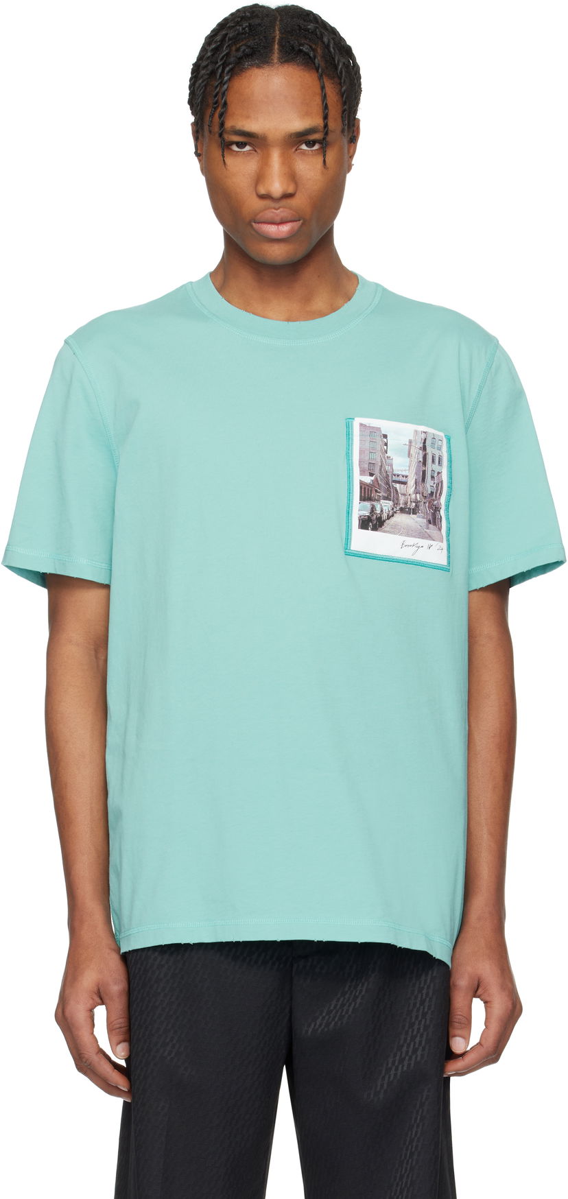 T-shirt Helmut Lang Helmut Lang Brooklyn Postcard T-Shirt Grøn | O10HM516
