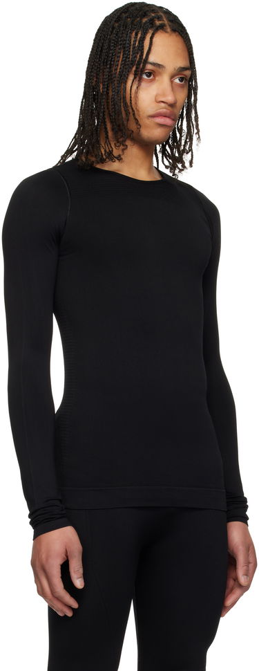T-shirt Rick Owens Rick Owens Hollywood Active Knit Long Sleeve T-Shirt Sort | RU01E5691 KSP, 1