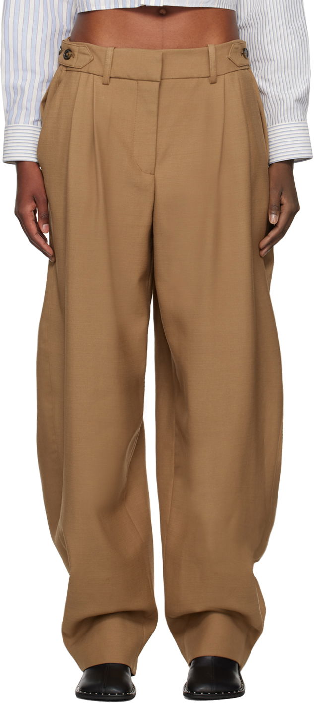 Bukser Stella McCartney Stella McCartney Wide Leg Trousers Brun | 6401383CU750
