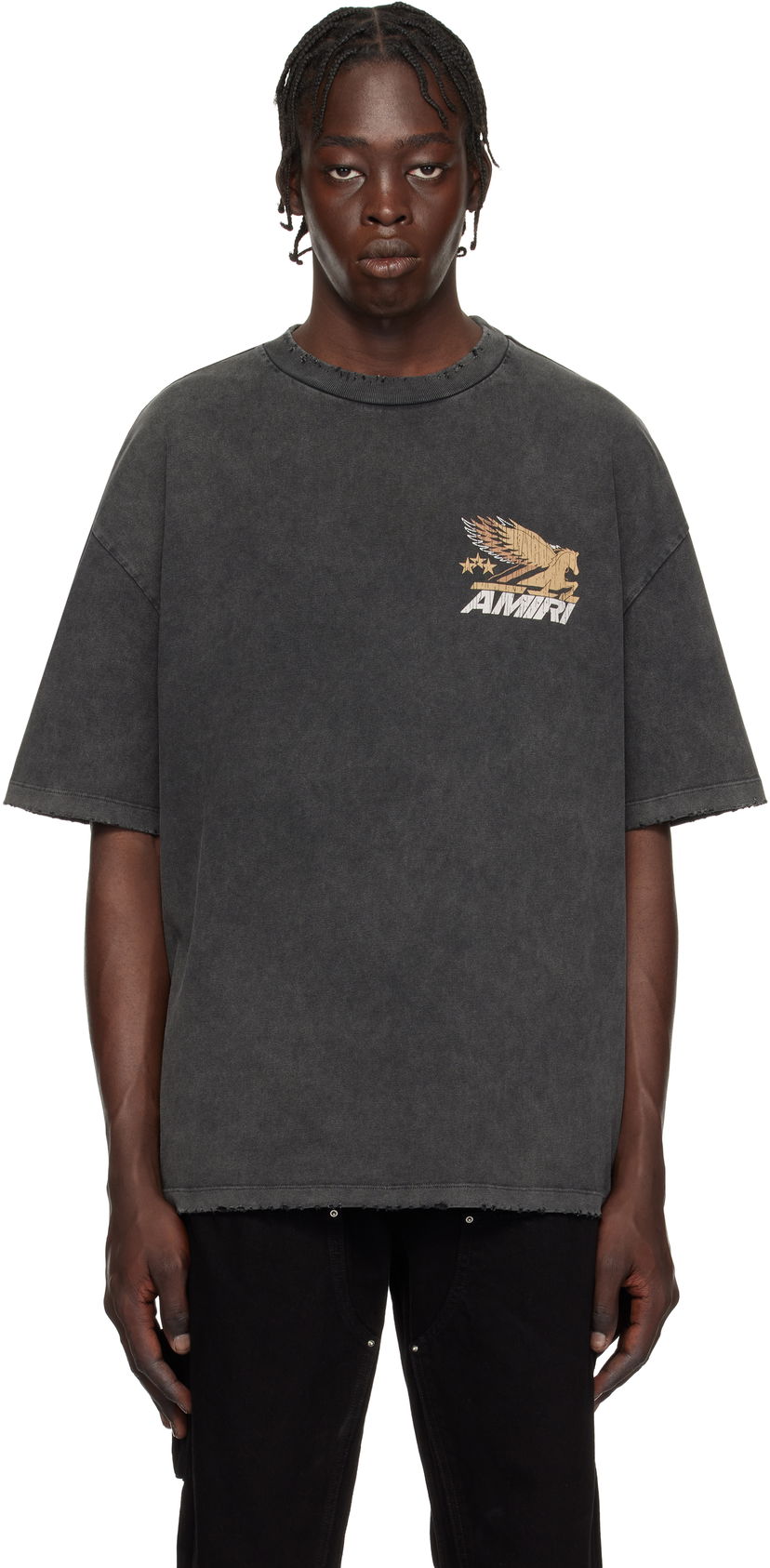 T-shirt AMIRI Vintage Pegasus Oversized T-Shirt Sort | AMJYTE1142