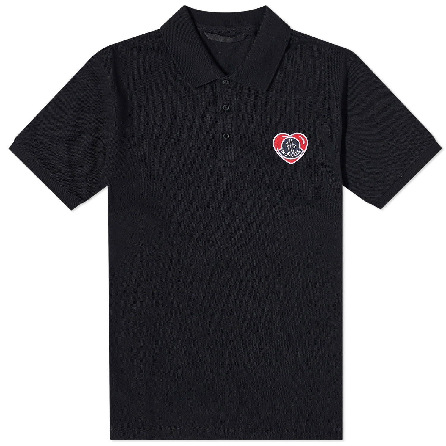 Polo skjorte Moncler Heart Logo Polo Shirt Sort | 8A000-84556-10-999, 0
