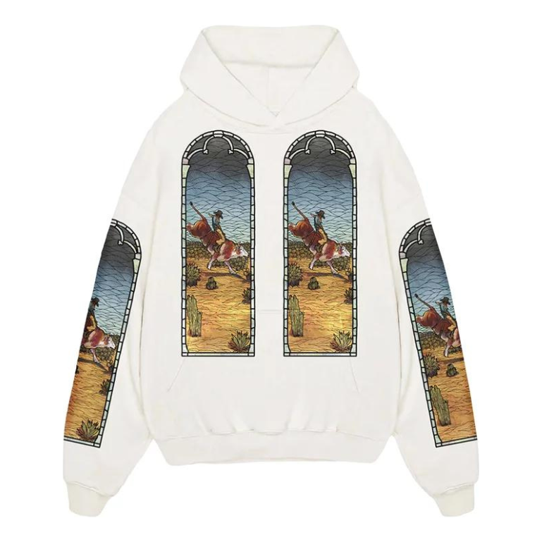 Sweatshirt Who Decides War Who Decides War x EST Gee Stained Glass Print Hoodie Hvid | WDSG627, 0