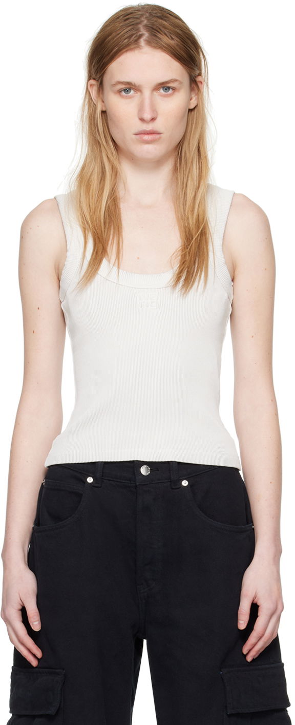 Tanktop Alexander Wang Alexanderwang.t Embossed Tank Top Hvid | 4CC2241455