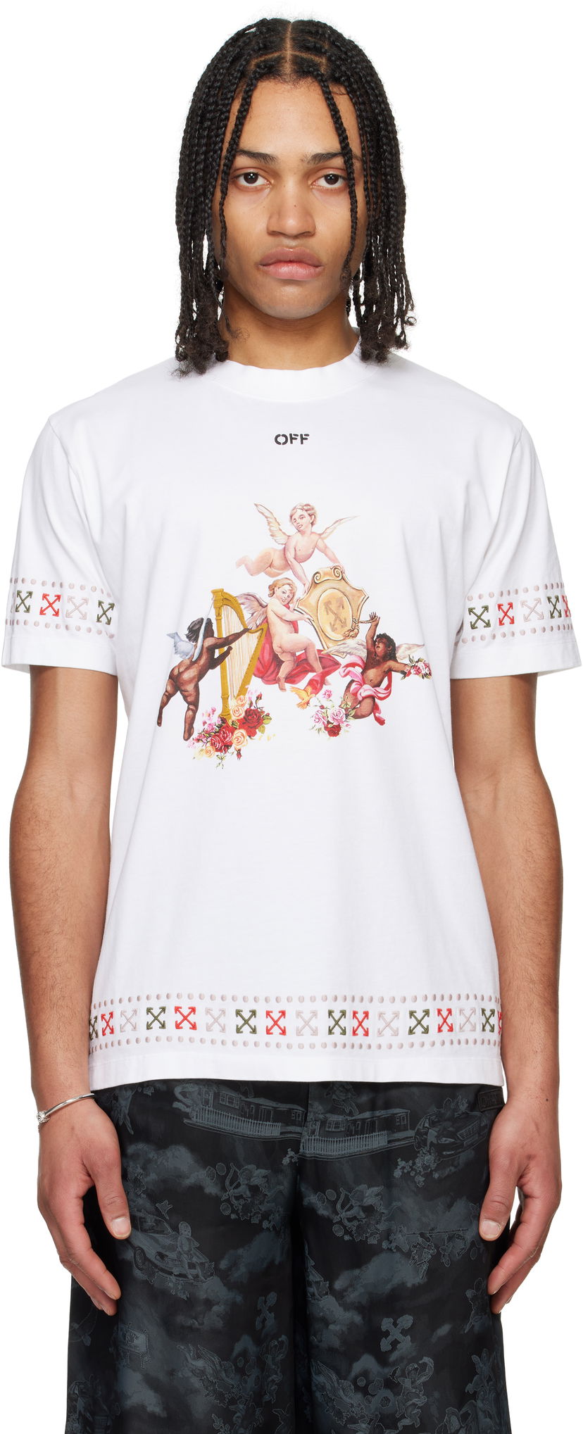 T-shirt Off-White Off-White Putti Graphic T-Shirt Hvid | OMAA027S25JER0020110