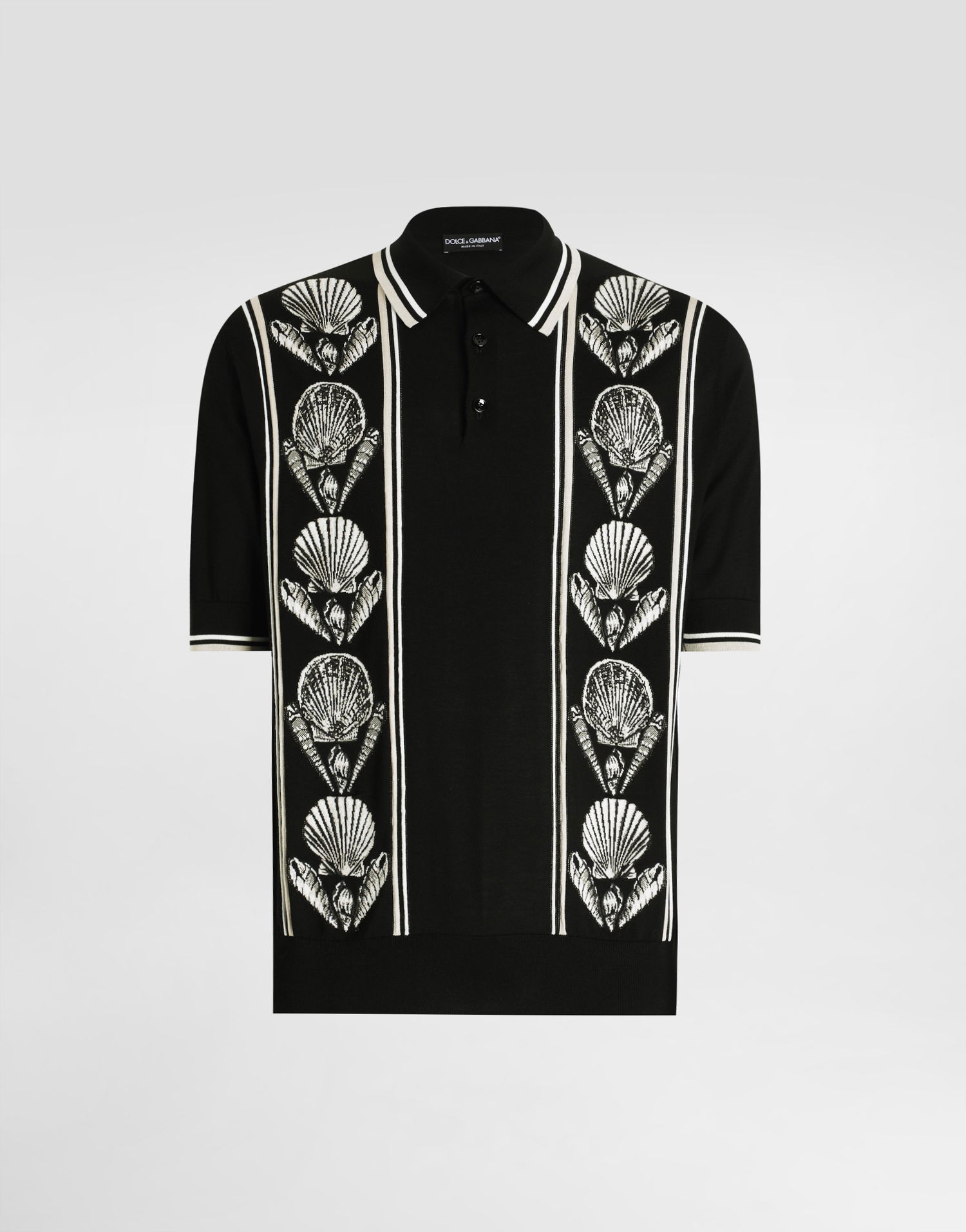Polo skjorte Dolce & Gabbana Dolce & Gabbana Knitted Shell Polo Shirt Sort | GXZ02TJBSLSHN5PI, 0