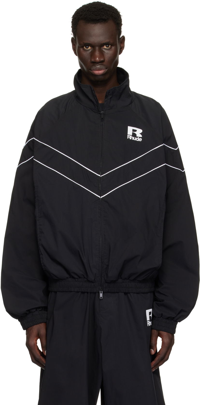 Vindjakke Rhude Rhude Piping Raglan Track Jacket Sort | RHPS25JA01005