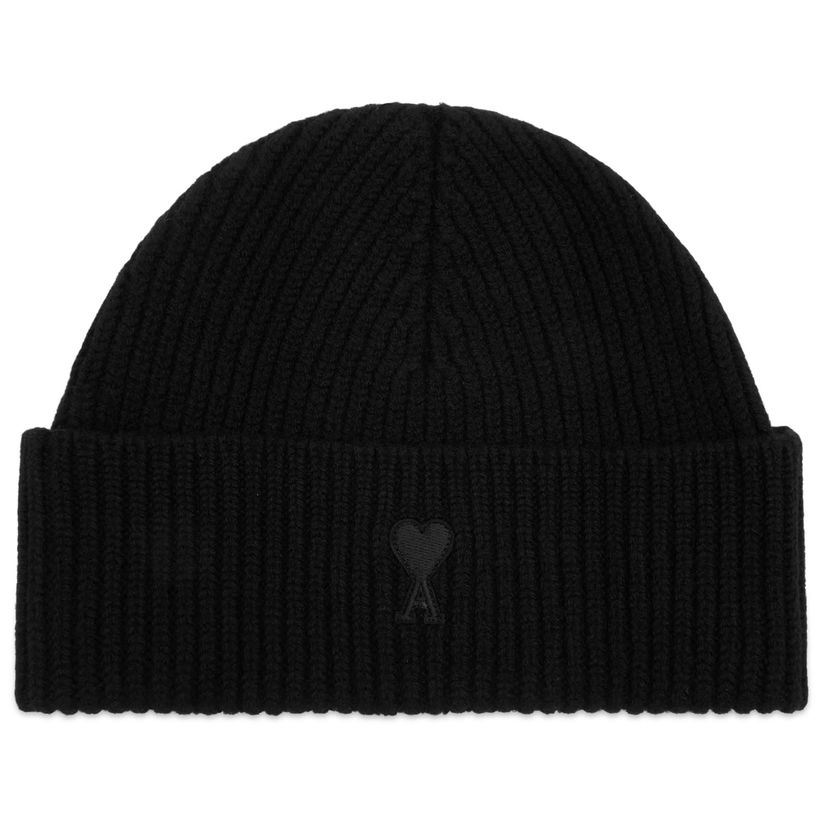 Beanie AMI AMI Paris Merino Wool Beanie Sort | H25UBO006-018-0180H25