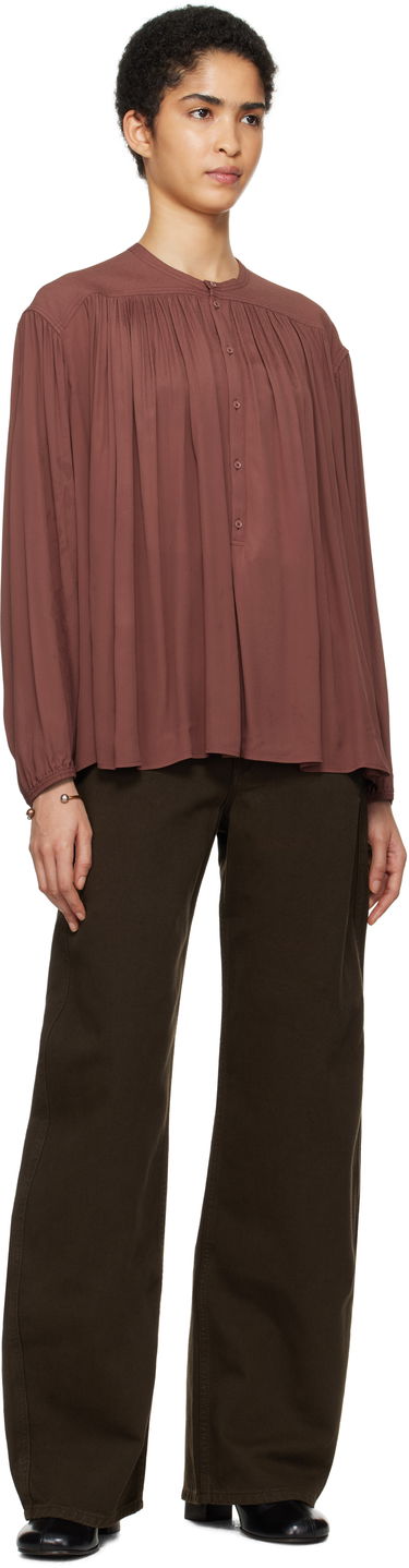 Skjorte LEMAIRE Lemaire Gathered Long Sleeve Blouse Brun | TO1238 LF832, 3