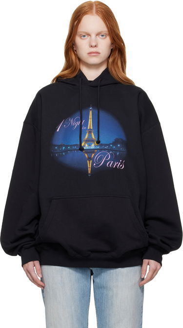 Sweatshirt VETEMENTS VETEMENTS 'Night In Paris' Oversized Hoodie Sort | UH76HD410B, 0