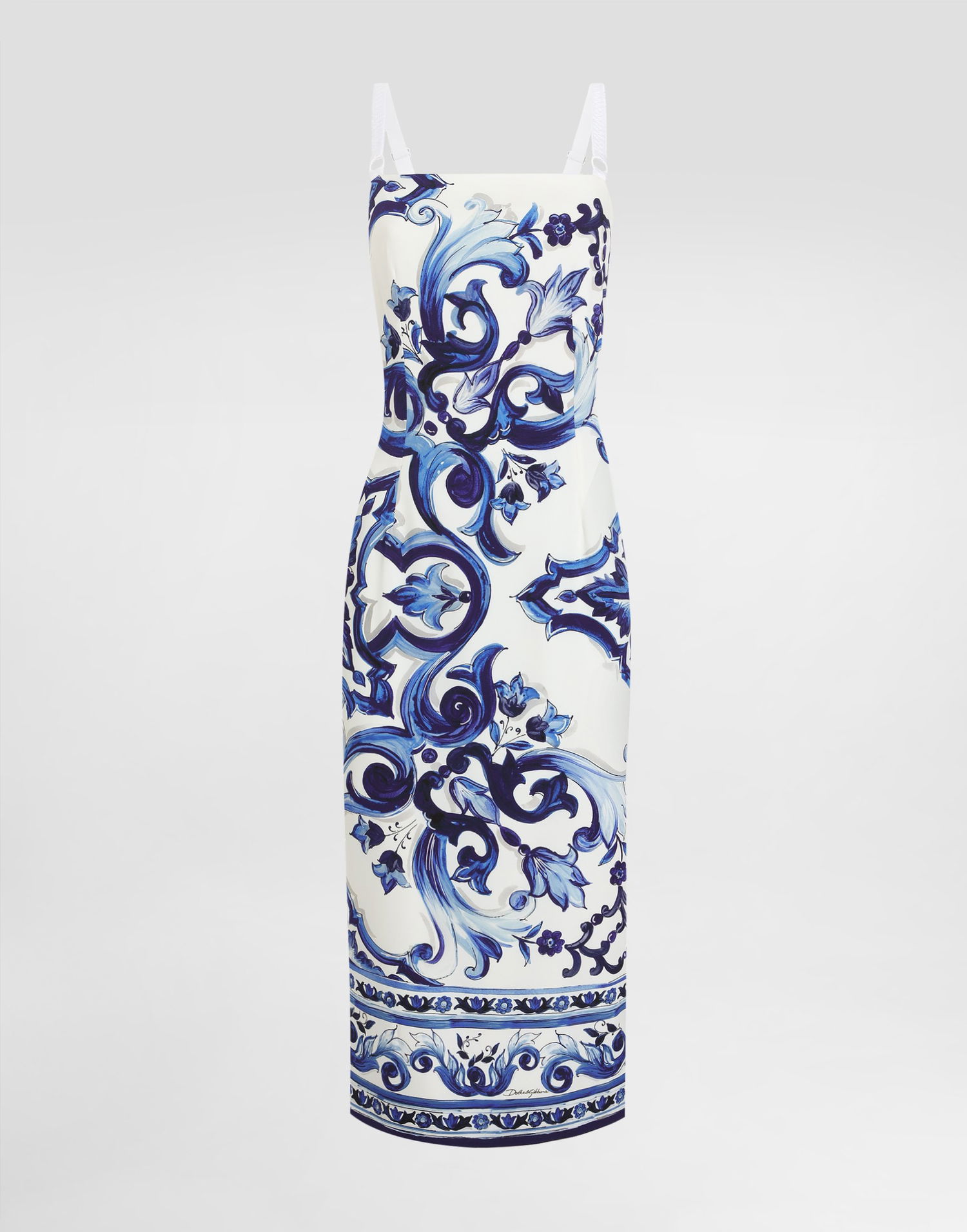 Kjole Dolce & Gabbana Dolce & Gabbana Majolica-Print Silk Dress Blå | I6KH3WHPAB8HA3TN, 0