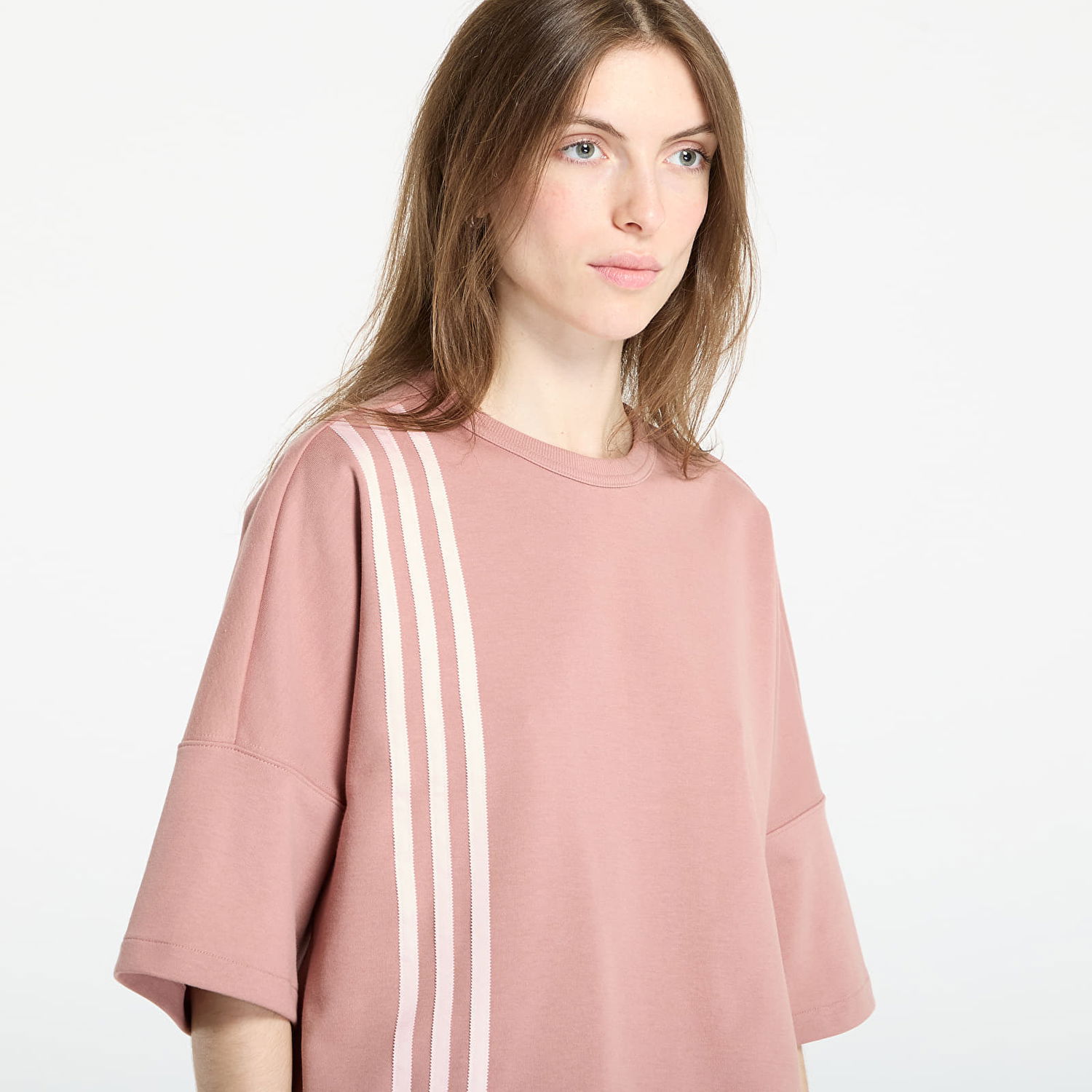 T-shirt adidas Performance Off Placed 3-Stripes Cropped T-Shirt Lyserød | JW3613, 1