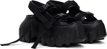 Skopleje Rick Owens Rick Owens Hollywood Mega Tractor Heeled Sandals Sort | RP01E7866 LOO, 3