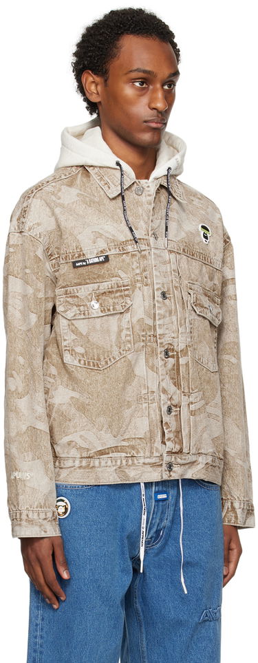 Jakke AAPE by A Bathing Ape AAPE by A Bathing Ape Lightweight Denim Jacket with Hood Beige | AAPLJM7588XXLBGX, 1