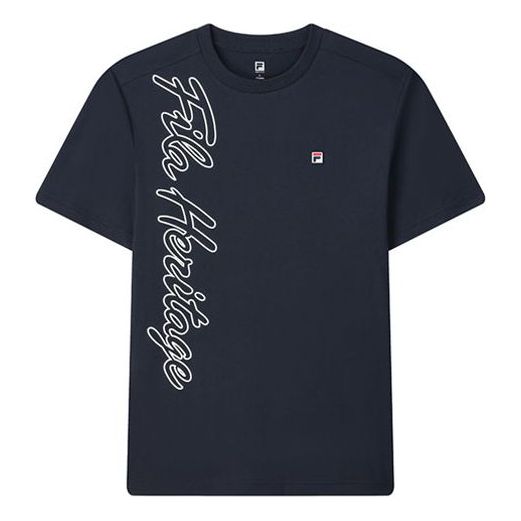 T-shirt FILA Heritage Script Graphic Tee Mørkeblå | A51M123104F-NV