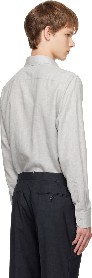 Skjorte Tom Ford TOM FORD Cashmere Melange Fluid Fit Shirt Grå | HRN001-FMC247, 2