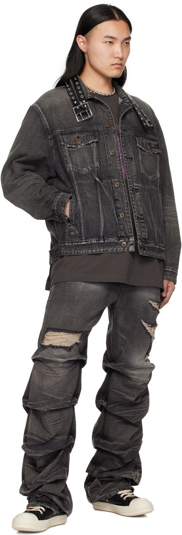 Jakke We11done We11done Belted Collar Denim Jacket Sort | WD-DJ0-25-315-U-BK, 3