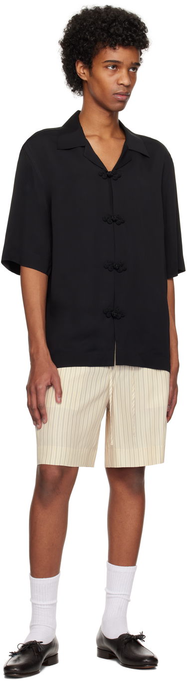 Skjorte Róhe Róhe Knotted Button Short Sleeve Shirt Sort | 314-19-083, 3