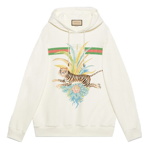 Sweatshirt Gucci Gucci Tiger Sweatshirt Hvid | 623244-XJD3Z-9242, 0